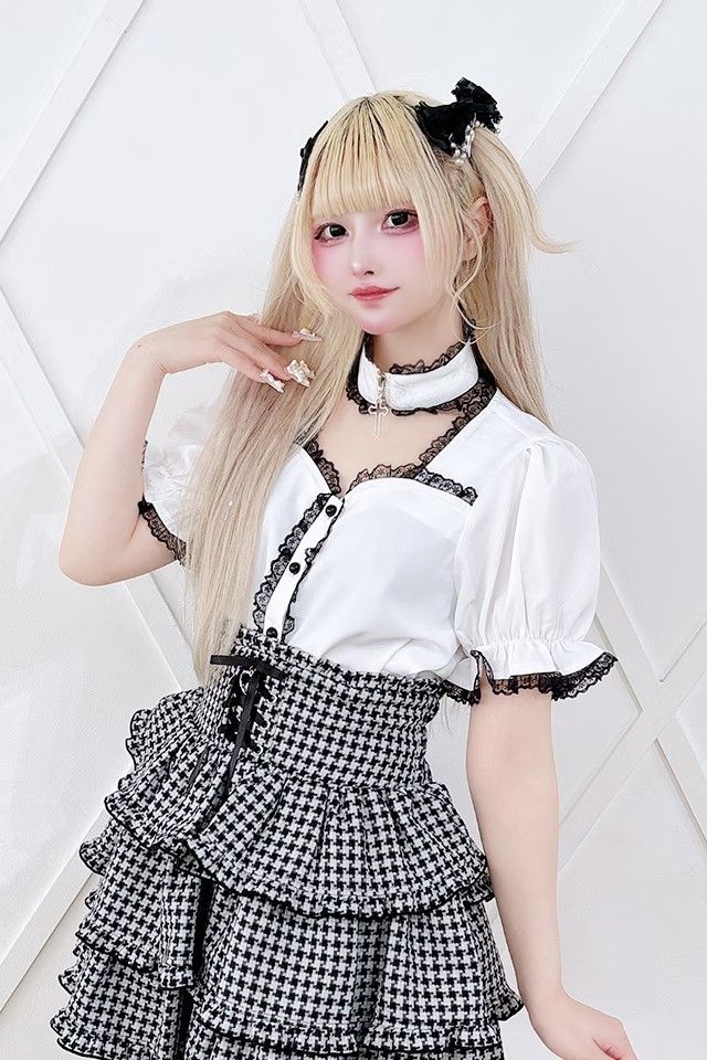 MA*RS Mars Cross Choker Blouse White Ladies F