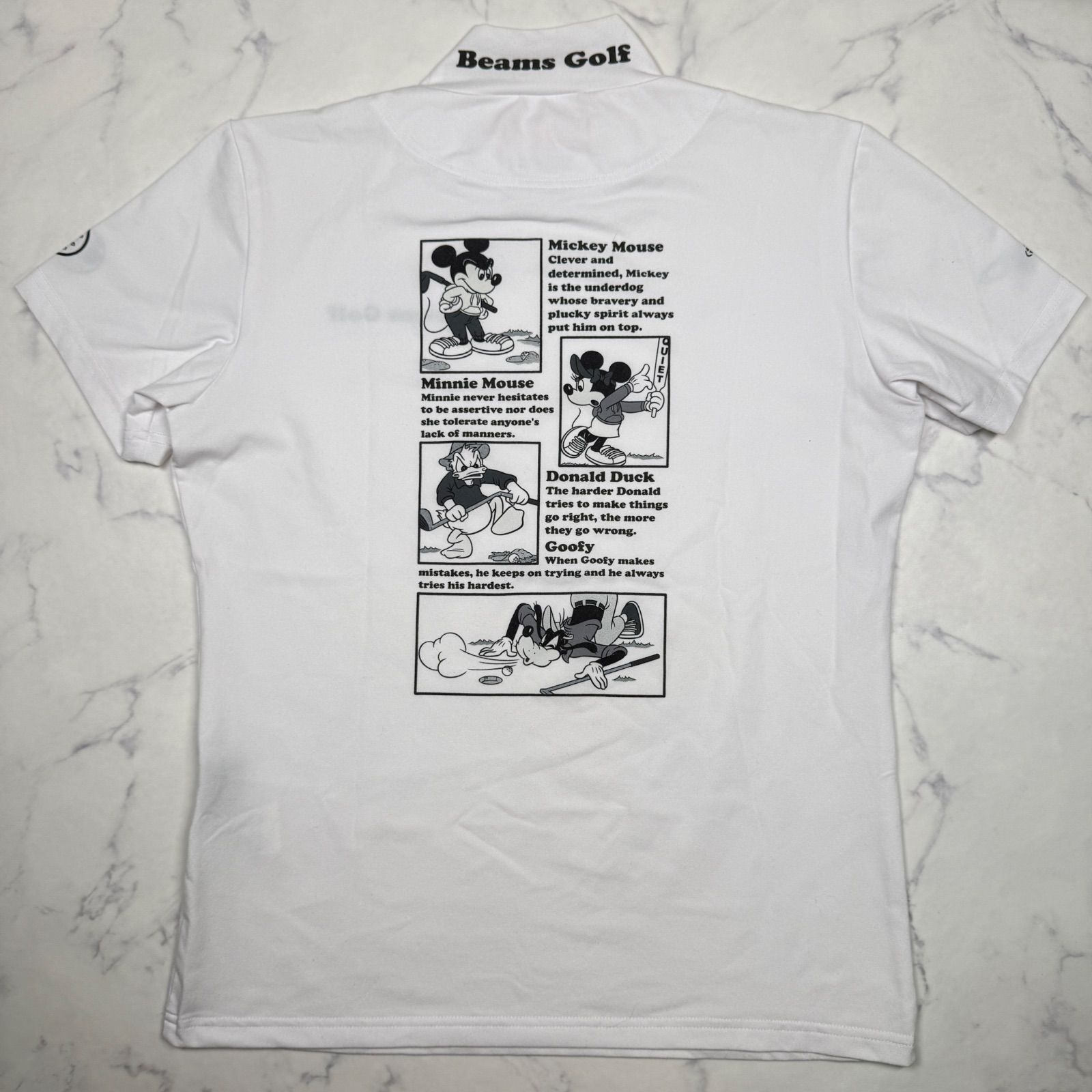 BEAMS GOLF ディズニー モックネックシャツ Mサイズ ホワイト BEAMS GOLF Disney モックネックシャツ レディース L ホワイト 日本製