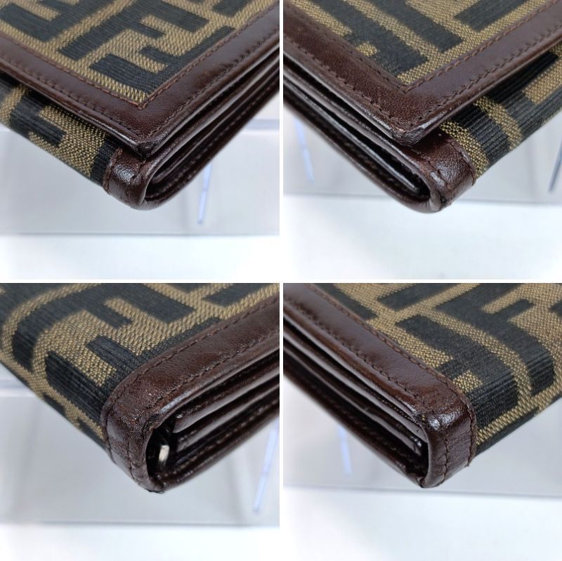 【FENDI】 フェンディ ズッカ柄 長財布 ブラウン系 FENDI フェンディ ズッカ柄 長財布 ブラウン 茶色 フラップ ウォレット