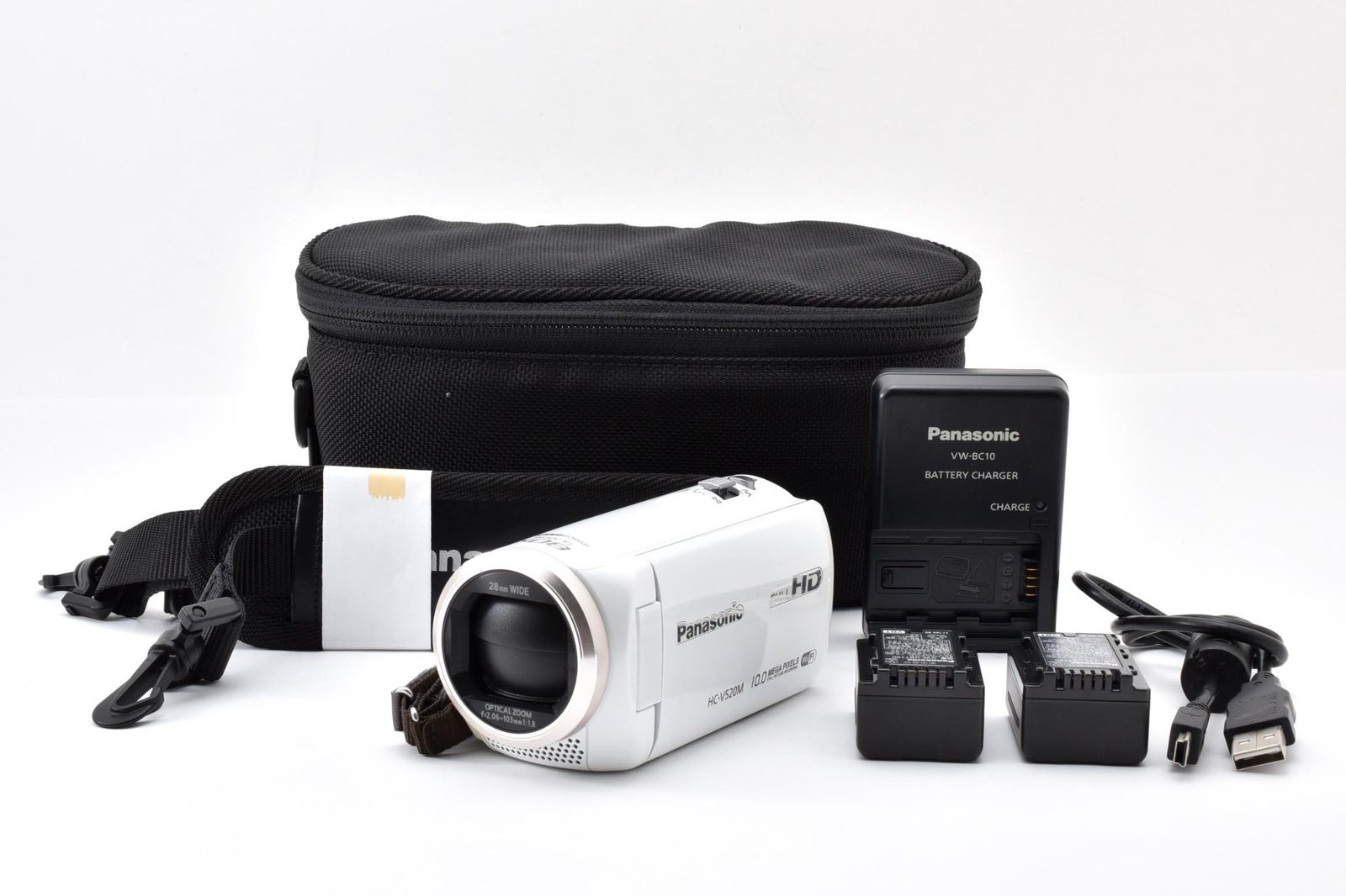 実用品 Panasonic パナソニック HC-V520M 白 ホワイト ビデオカメラ ハンディカム #4254