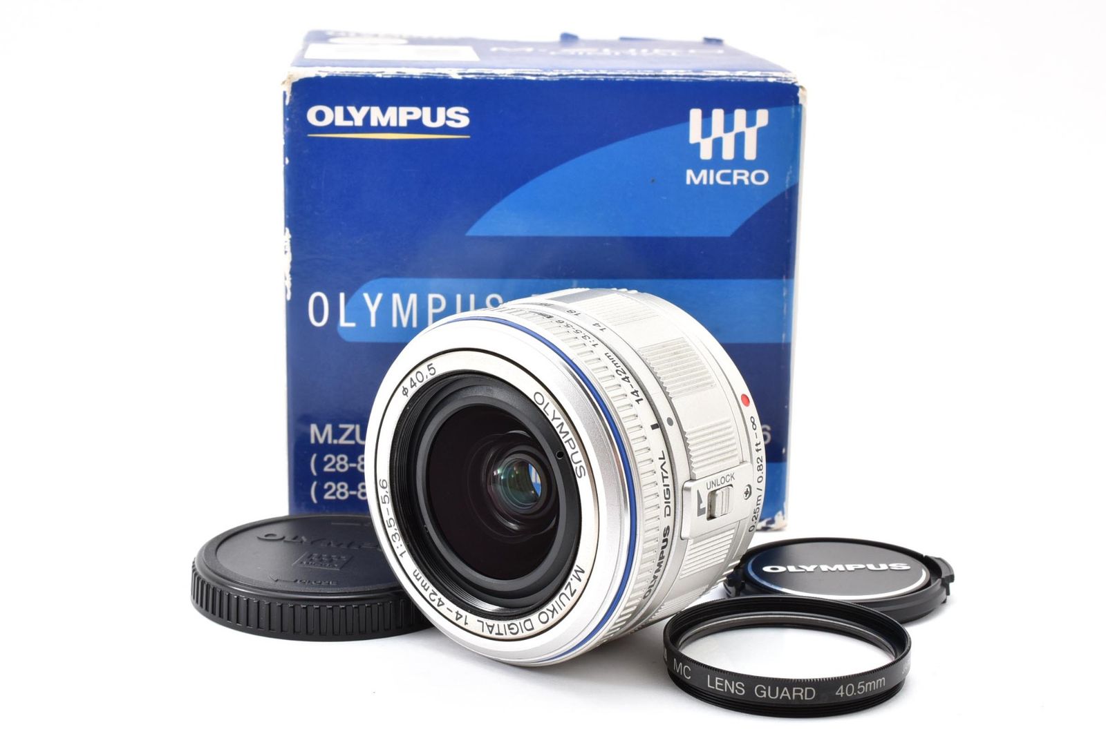 オリンパス35UC／Gズイコー42mmf1.7フード付【実写確認済整備品】 実用光学美品 箱あり Olympus オリンパス M.ZUIKO DIGITAL 14-42mm 3.5