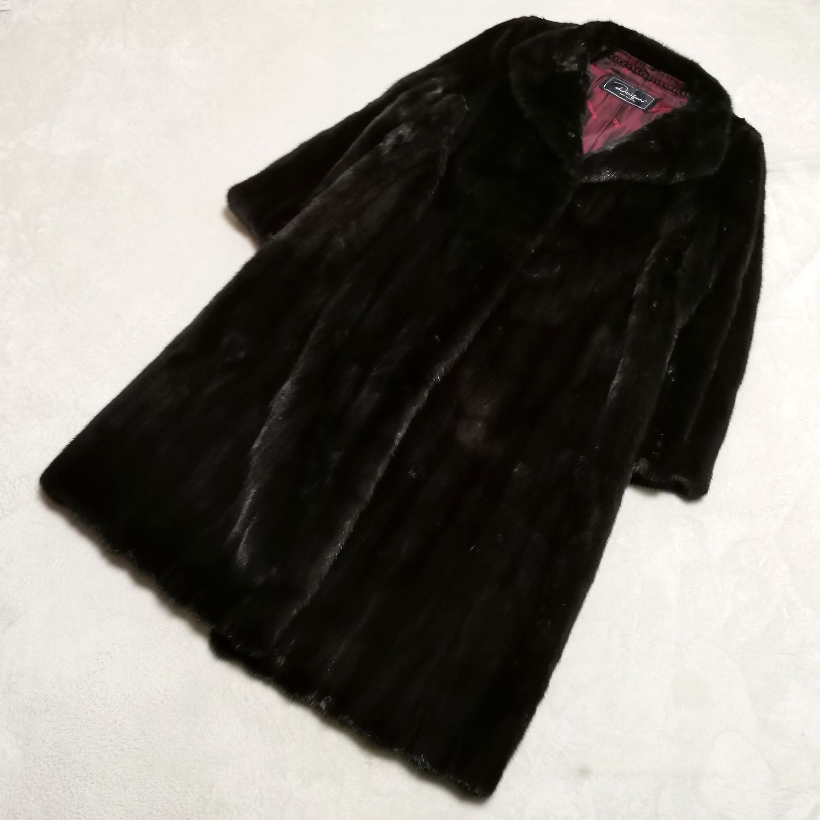 ミンク 毛皮 コート ブラック ロング ネーム入り 中古品 管理番号KKVNMKO2530 31,850円