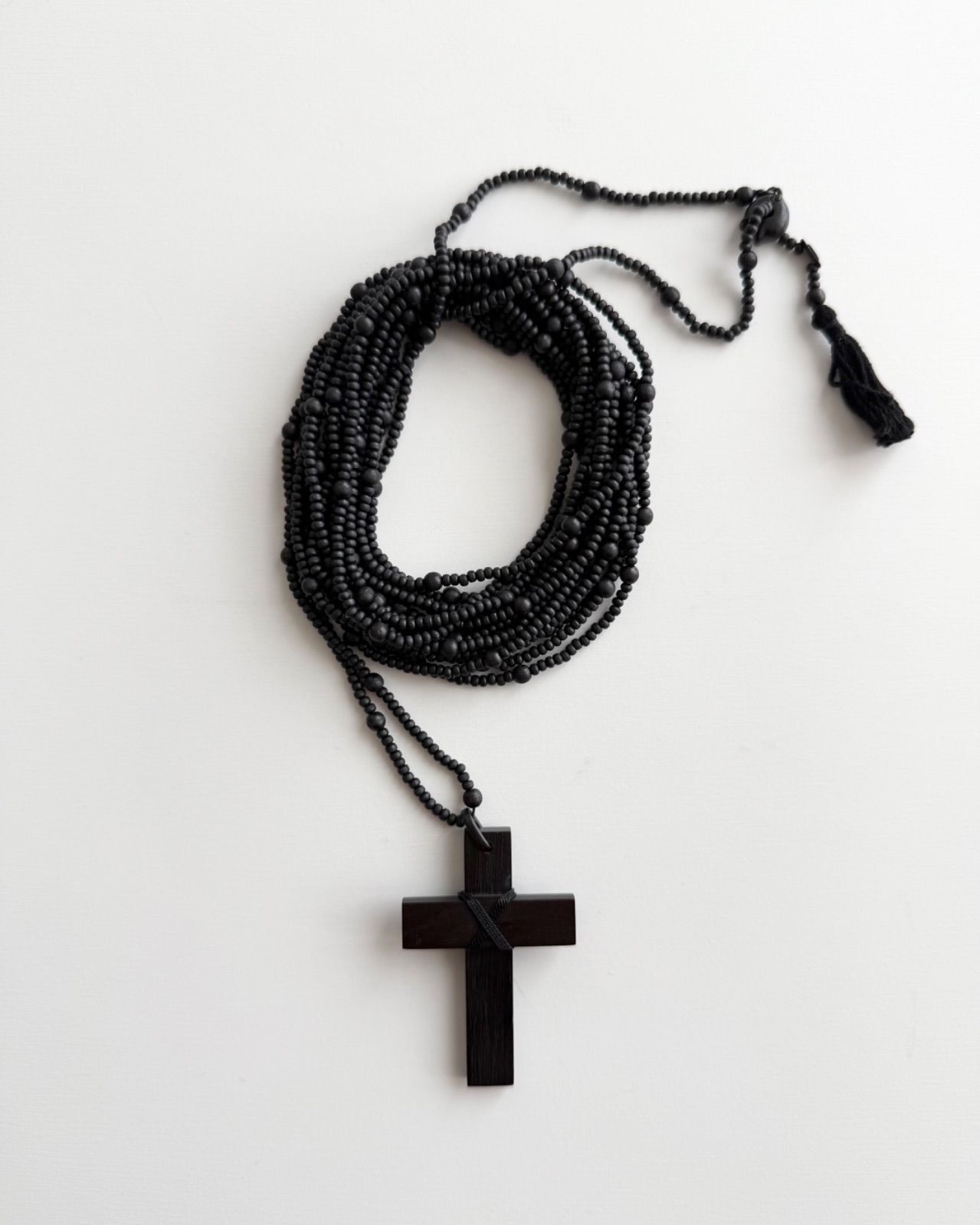 FW2002 Gucci by Tom Ford Beaded Rosary Necklace グッチ トムフォード期 archive アーカイブ ウッドネックレス 十字架オールドグッ チ付属品完品 チョーカーネックレス FW 2002 GUCCI