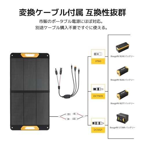 ☆新品☆BougeRV ソーラーパネル 太陽光パネル 100W 折りたたみ 【高