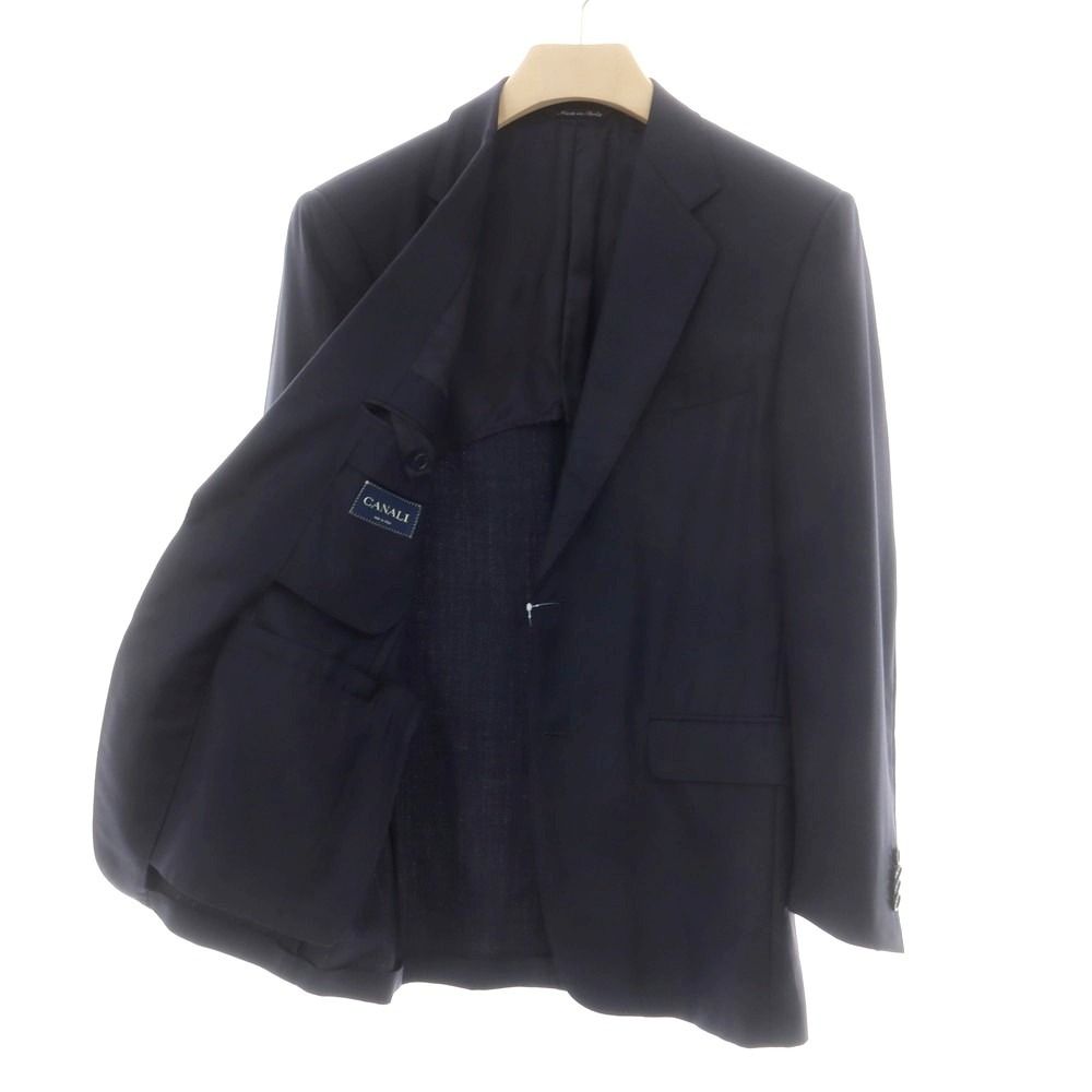中古】カナーリ CANALI ウールシルク テーラードジャケット ダーク