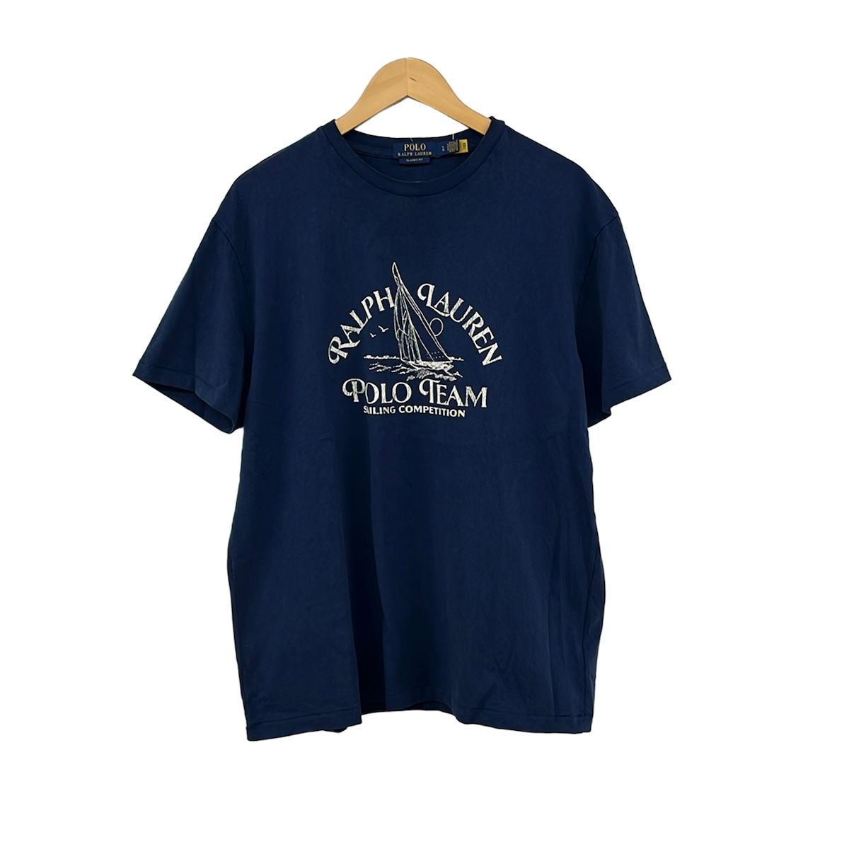 POLObyRalphLauren(ポロラルフローレン) 半袖Tシャツ サイズL メンズ - ネイビー×白 クラシック フィット