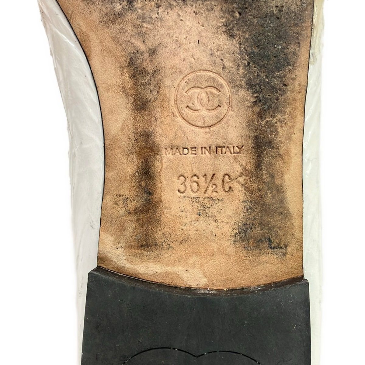CHANEL(シャネル) フラットシューズ 36 1/2 C レディース - G38986 白