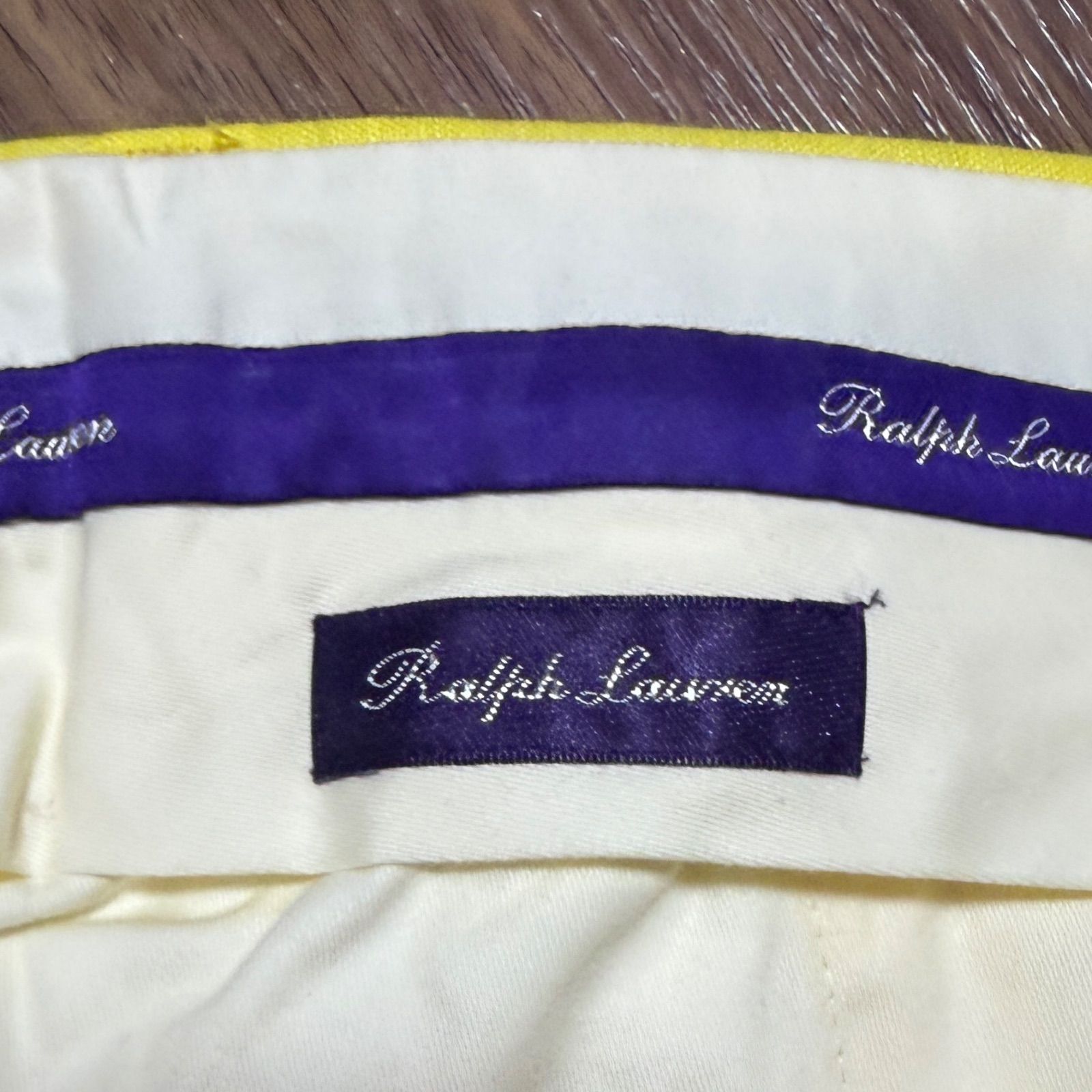 Ralph Lauren Purple Label リネンスラックス 黄色 イタリア製 - メルカリ