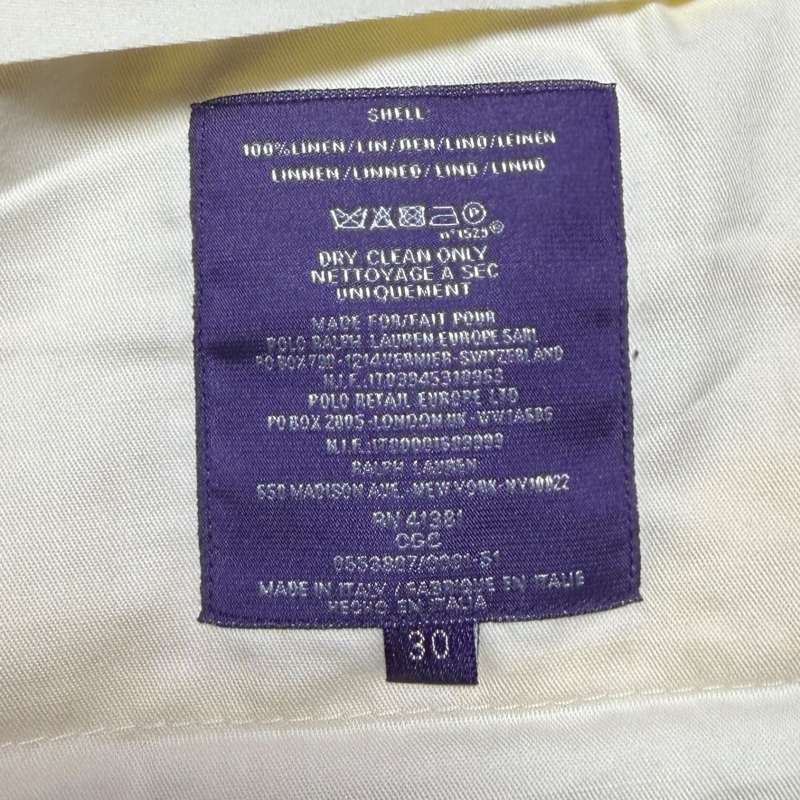Ralph Lauren Purple Label リネンスラックス 黄色 イタリア製 - メルカリ