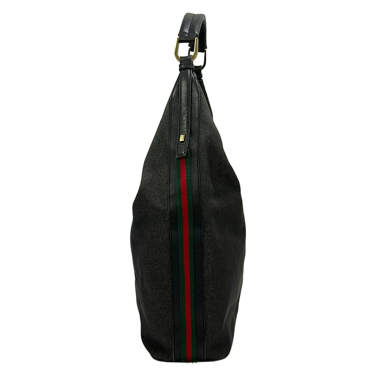 本日発送可能非売品（ノベルティ）GUCCI チェック柄 ショルダーバッグ グッチ GUCCI ショルダーバッグ 73884 シェリー デニム×レザー 黒 バッグ