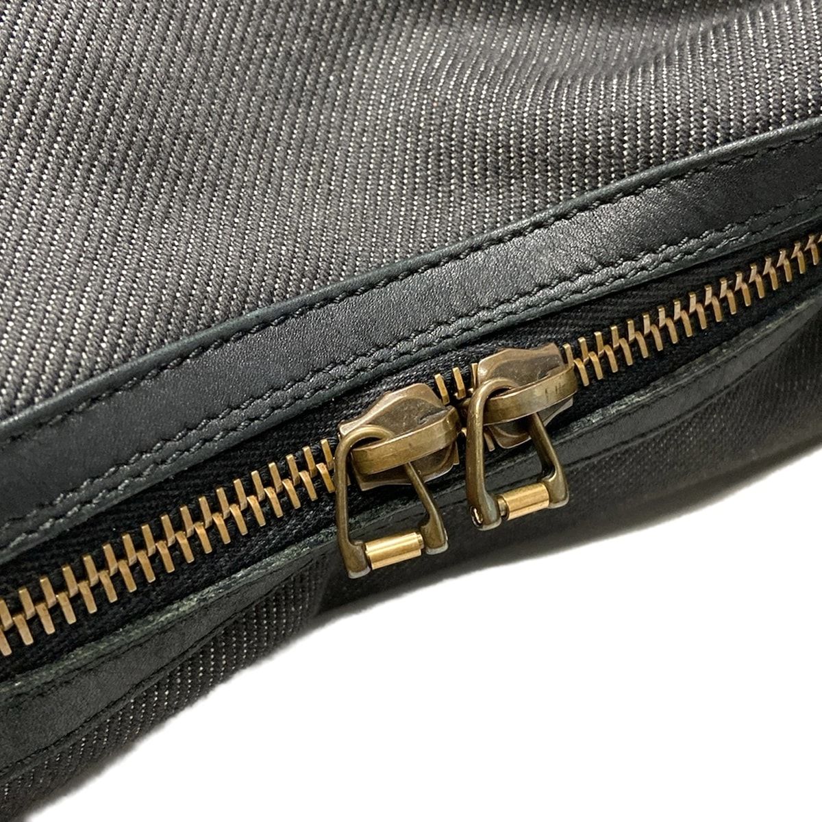 グッチ GUCCI ショルダーバッグ 73884 シェリー デニム×レザー 黒 バッグ