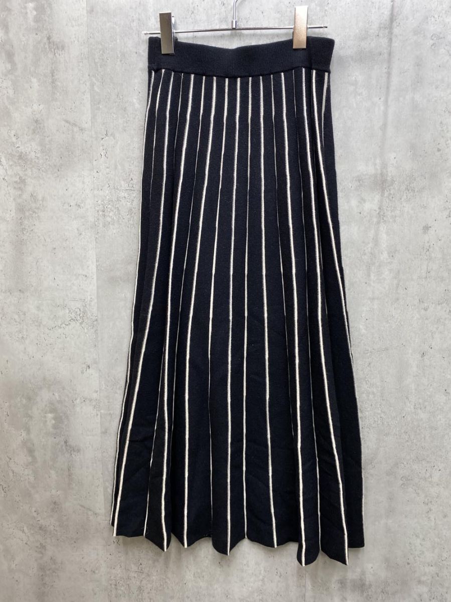 新品 FAVORI ファヴォリ 配色ダブルジャガード スカート size38/白ｘ黒 ◇■◎レディース