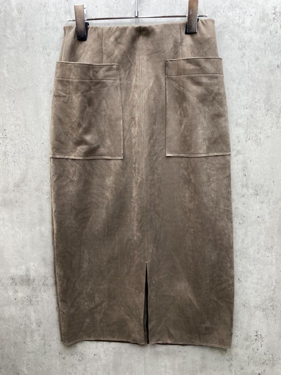 新品 NOLLEY'S ノーリーズ ダンボールスウェードインゴムポケ付きタイトスカート スカート size36/茶 ◇■◎レディース