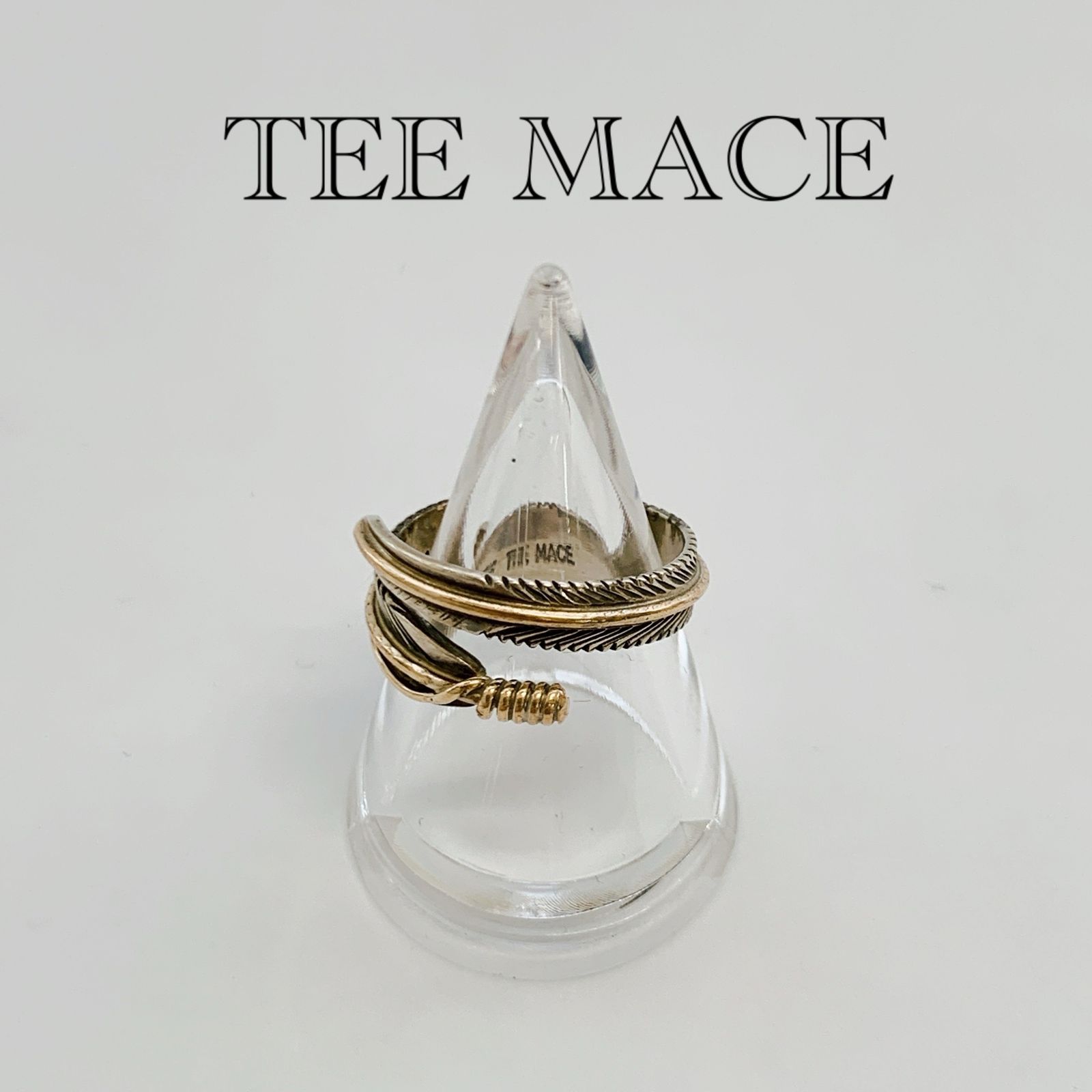 Tee Mace ティーメイス ナバホ族 フェザー リング STERLING 12KGF 925 シルバー ゴールド アクセサリー リング 約14号 _218