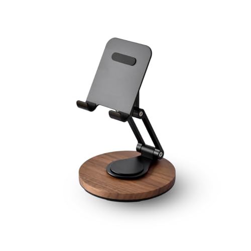 「Smartphone Stand Adjustable」角度調整、高さ調節、360度回転ができる折り畳み式スマートフォンスタンド (ウォールナット)送料無料 df3a3082 8,651円