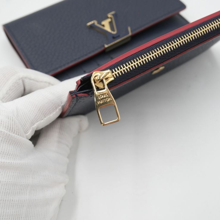 LOUIS VUITTON（ルイヴィトン）ポルトフォイユ・カプシーヌ コンパクト 三つ折り財布 マリーヌルージュ トリヨンレザー ゴールド金具 M62157 レディース【中古】