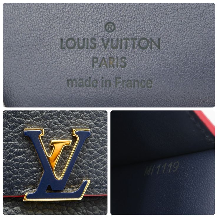 LOUIS VUITTON（ルイヴィトン）ポルトフォイユ・カプシーヌ コンパクト 三つ折り財布 マリーヌルージュ トリヨンレザー ゴールド金具 M62157 レディース【中古】