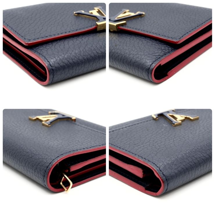 LOUIS VUITTON（ルイヴィトン）ポルトフォイユ・カプシーヌ コンパクト 三つ折り財布 マリーヌルージュ トリヨンレザー ゴールド金具 M62157 レディース【中古】