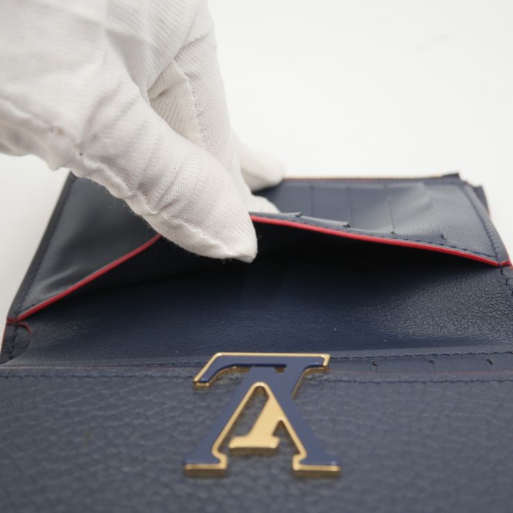 LOUIS VUITTON（ルイヴィトン）ポルトフォイユ・カプシーヌ コンパクト 三つ折り財布 マリーヌルージュ トリヨンレザー ゴールド金具 M62157 レディース【中古】