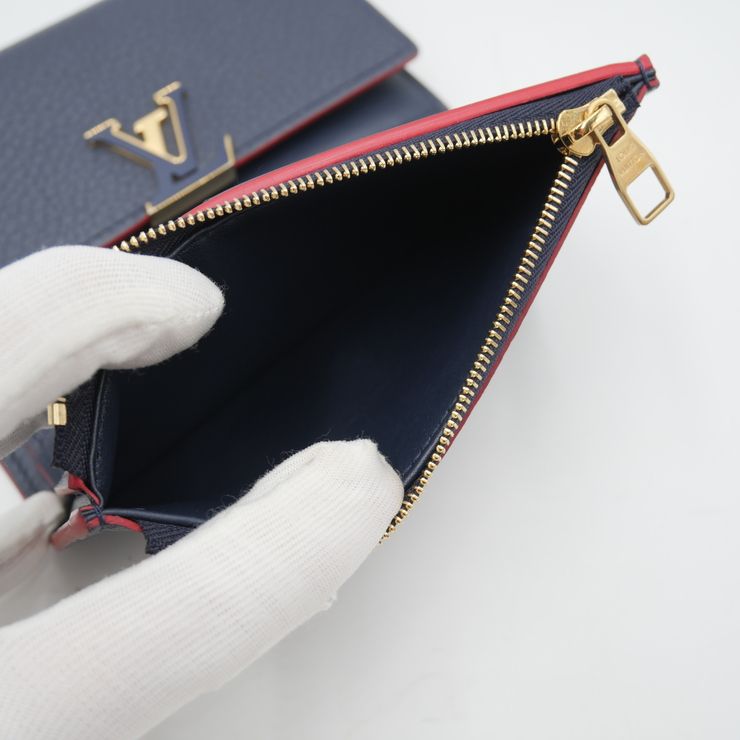 LOUIS VUITTON（ルイヴィトン）ポルトフォイユ・カプシーヌ コンパクト 三つ折り財布 マリーヌルージュ トリヨンレザー ゴールド金具 M62157 レディース【中古】