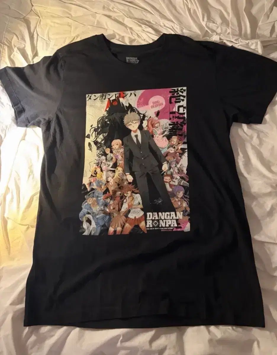 ダンガンロンパ アニメTシャツ 半袖Tシャツ OFFICIAL ブラック シリーズ カートゥーン 漫画 日本 ヴィンテージ