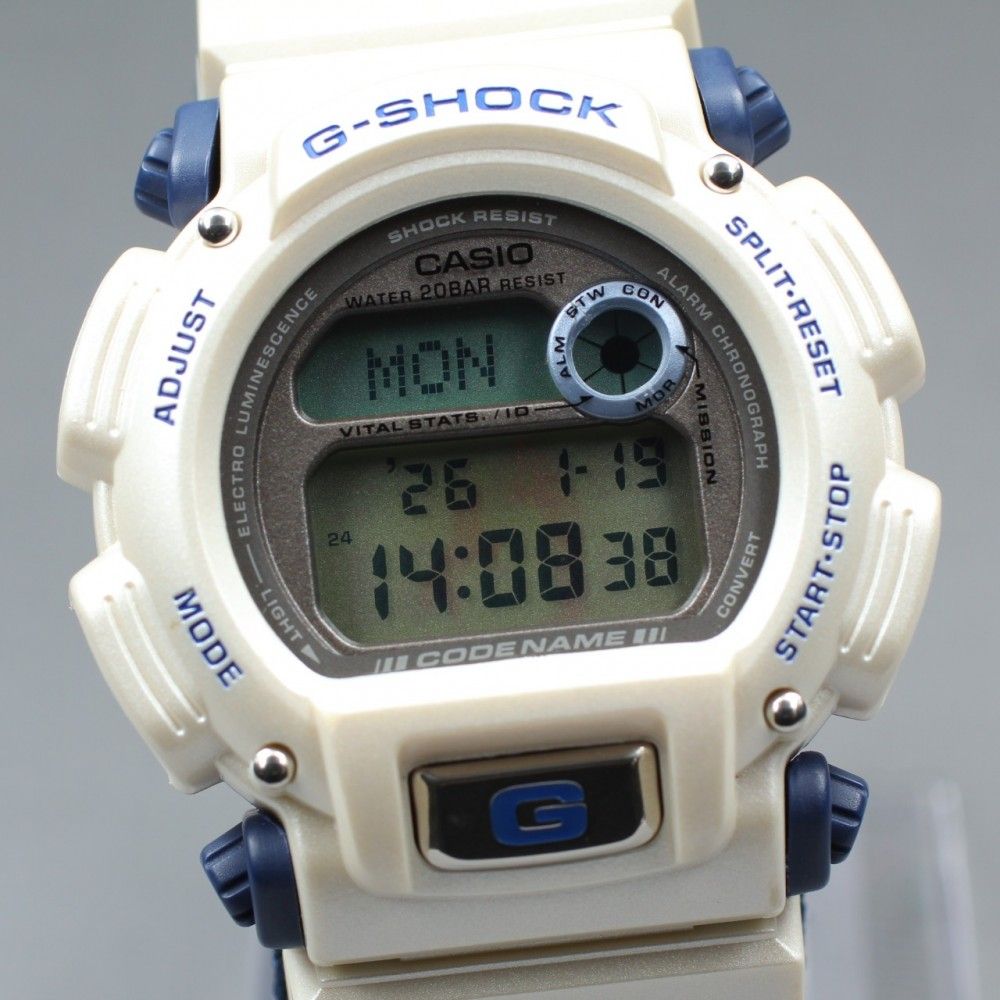 【稼働品】 CASIO Gショック DW-8800 液晶 ホワイト 多機能 純正ブレス クオーツ メンズ 腕時計 #14824