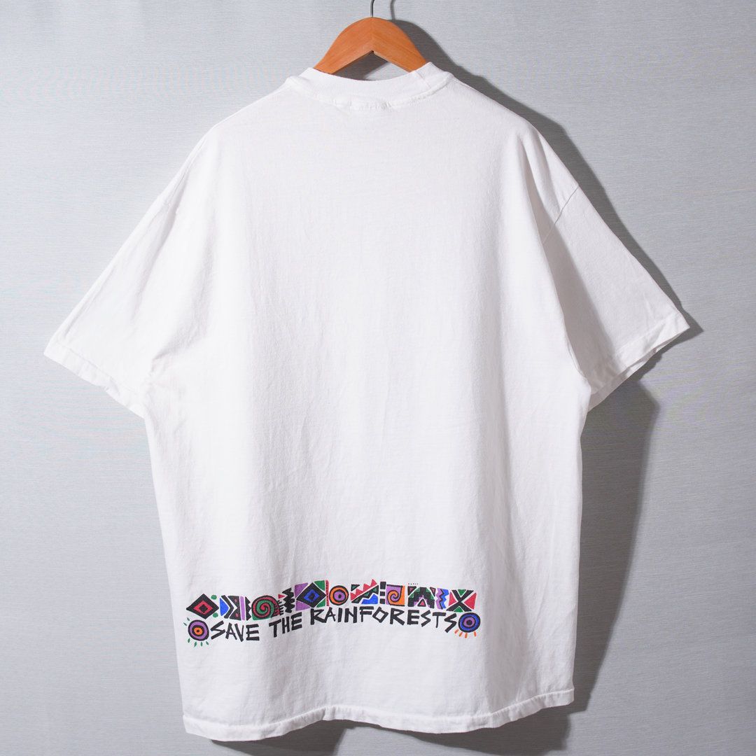 90s USA製 ヴィンテージ アニマル Tシャツ XL ホワイト シングル