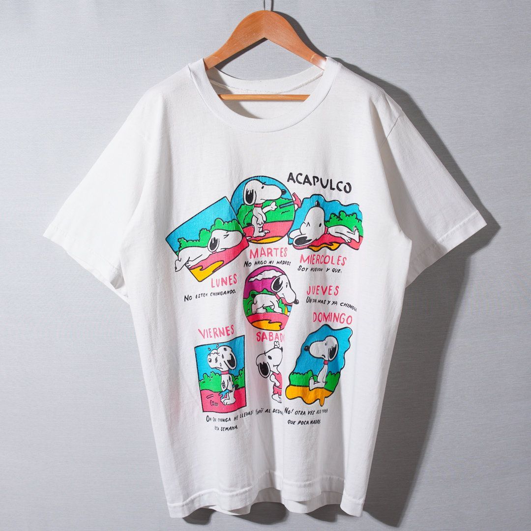 90s〜00s スヌーピー SNOOPY Tシャツ XL 相当 ホワイト ヴィンテージ