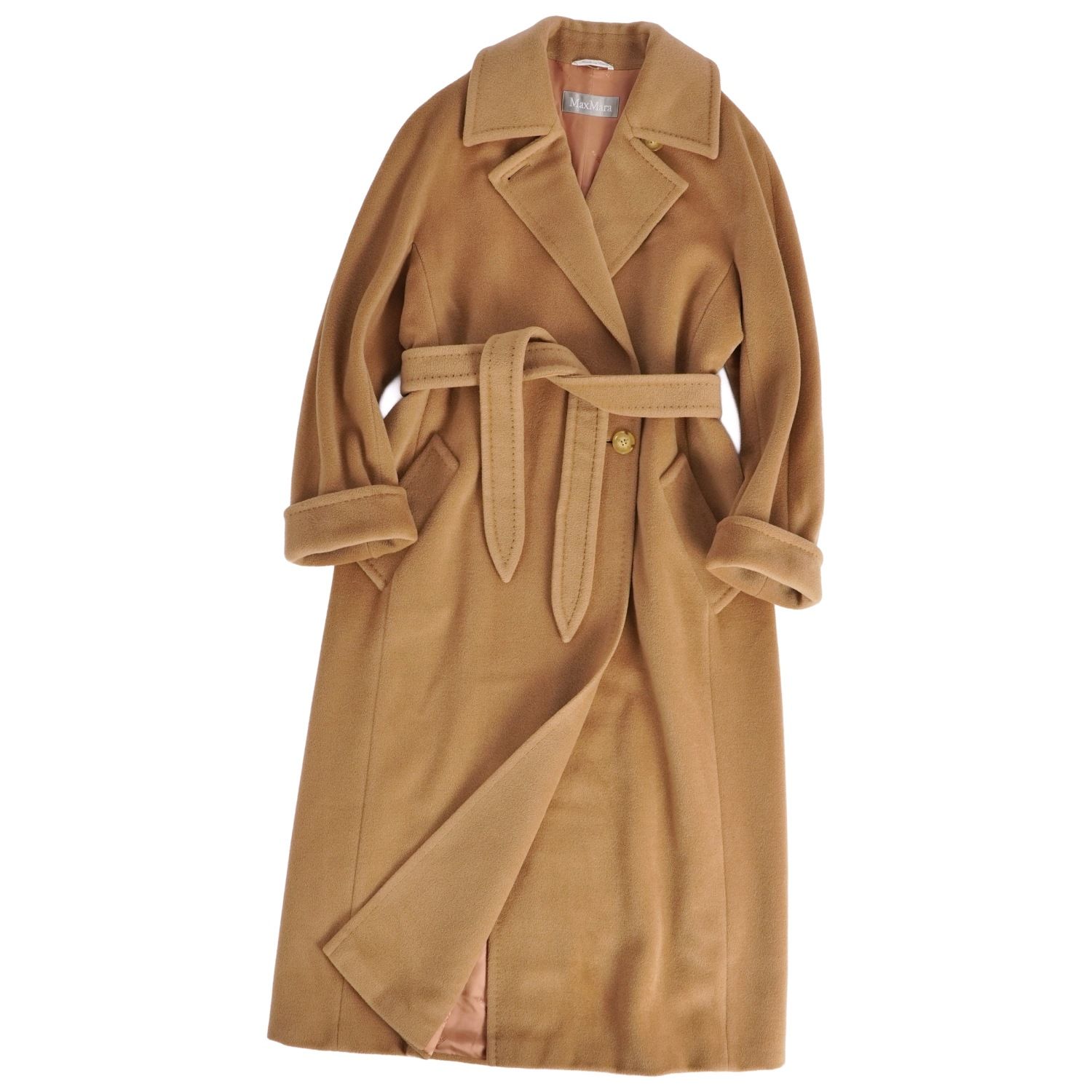 美品 マックスマーラ Max Mara コート ベルト付き ロングコート ダブル 