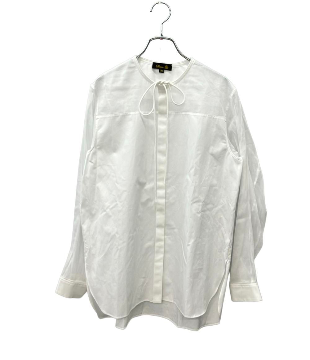 ドゥロワー 長袖ブラウス コットンシアー 切替リボン 23AW 6521-299-1123 レディース SIZE 38 (M) Drawer