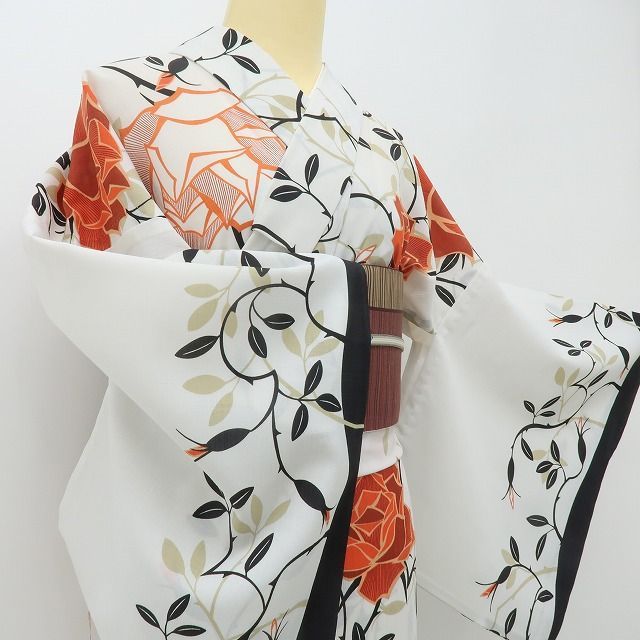 六花-RIKKA- 美品 撫松庵謹製 洗える夏着物 薔薇 トールサイズ 紗