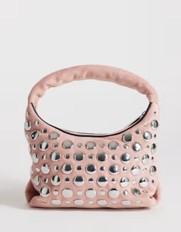 トップショップ レディース バッグ Topshop Juno small studded grabag PINK ピンク