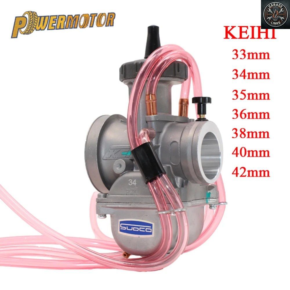モーターサイクル用キャブレター、パワージェット付き、KEIHIN PWK 33 34 35 36 38 40 42MM 4ストロークエンジン、ピットバイク、ダートバ