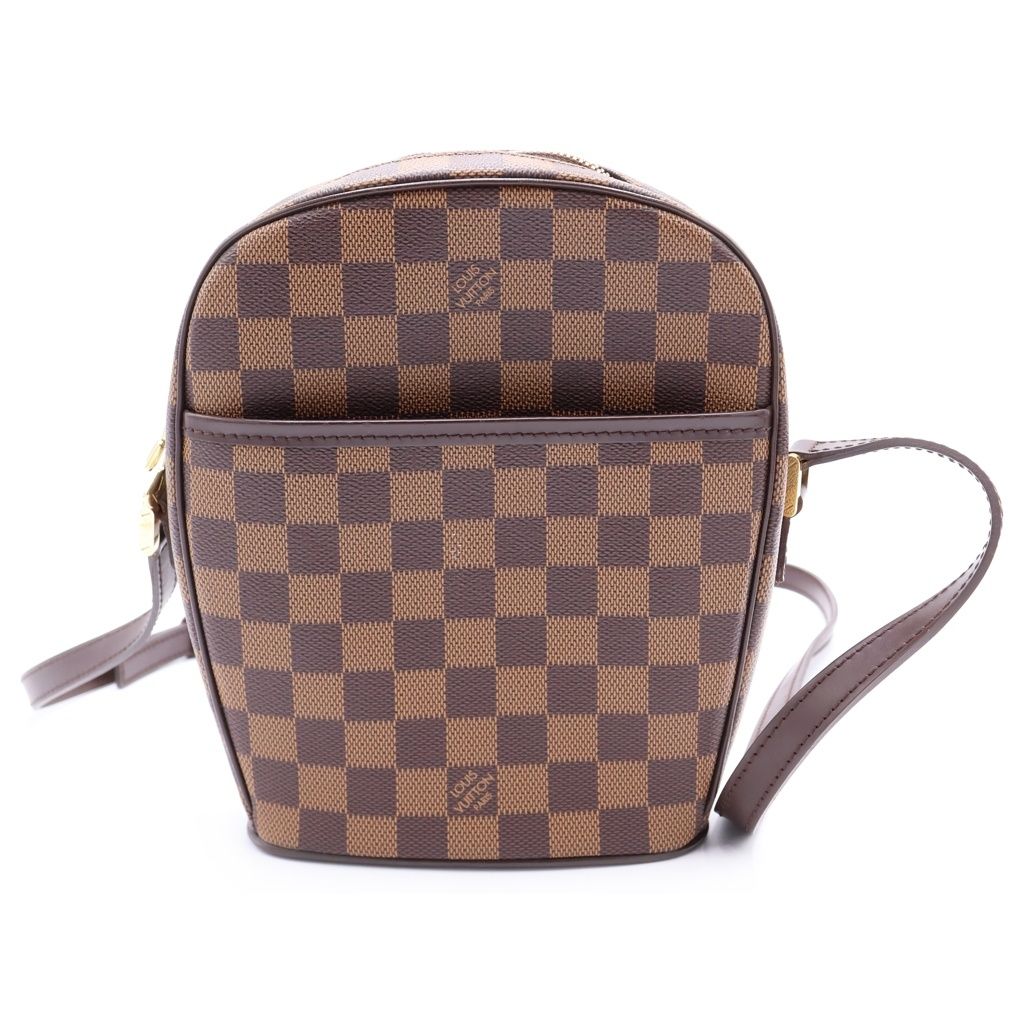 LOUIS VUITTON (ルイヴィトン) ダミエ イパネマPM ショルダーバッグ ブラウン レザー×PVC ゴールド金具 46,200円
