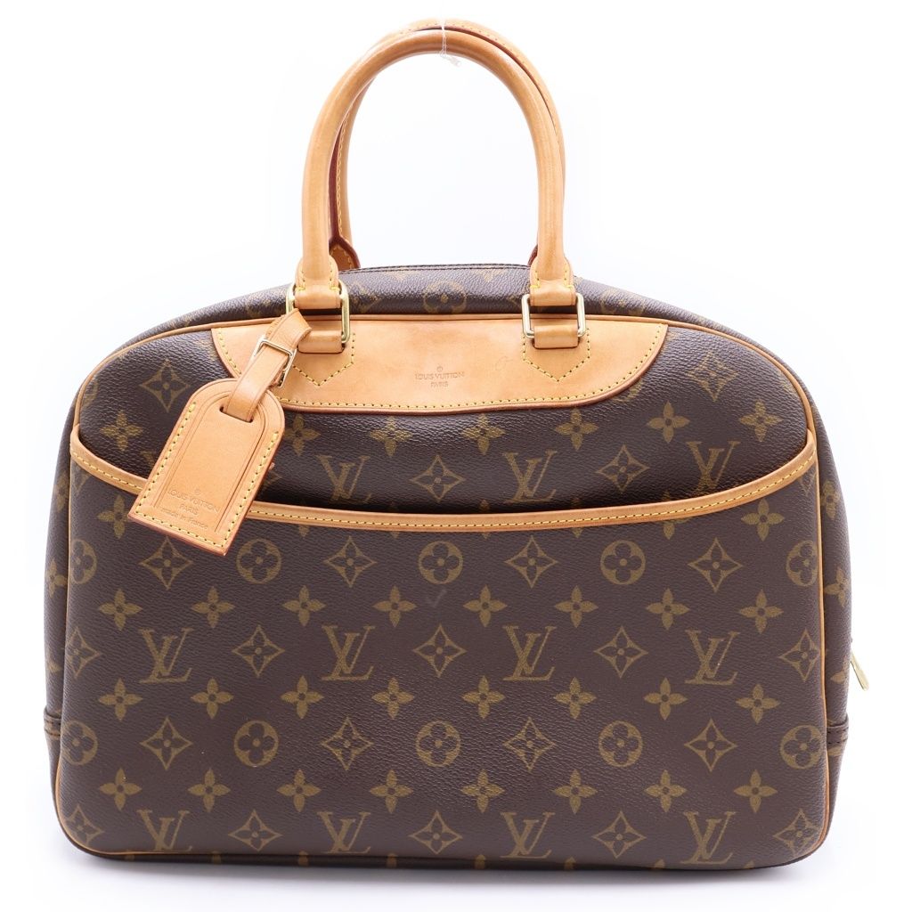 LOUIS VUITTON (ルイヴィトン) モノグラム ドーヴィル PVC レザー ハンドバッグ ブラウン M47270
