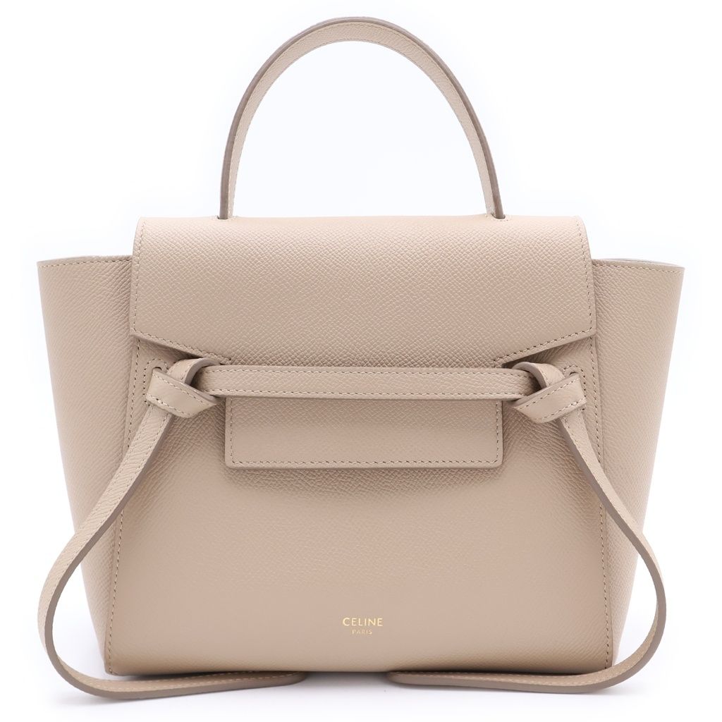 CELINE (セリーヌ) ベルトバッグ マイクロ ライトトープ カーフスキン レザー 2WAY ハンド ショルダーバッグ ベージュ 189003ZVA.18LT
