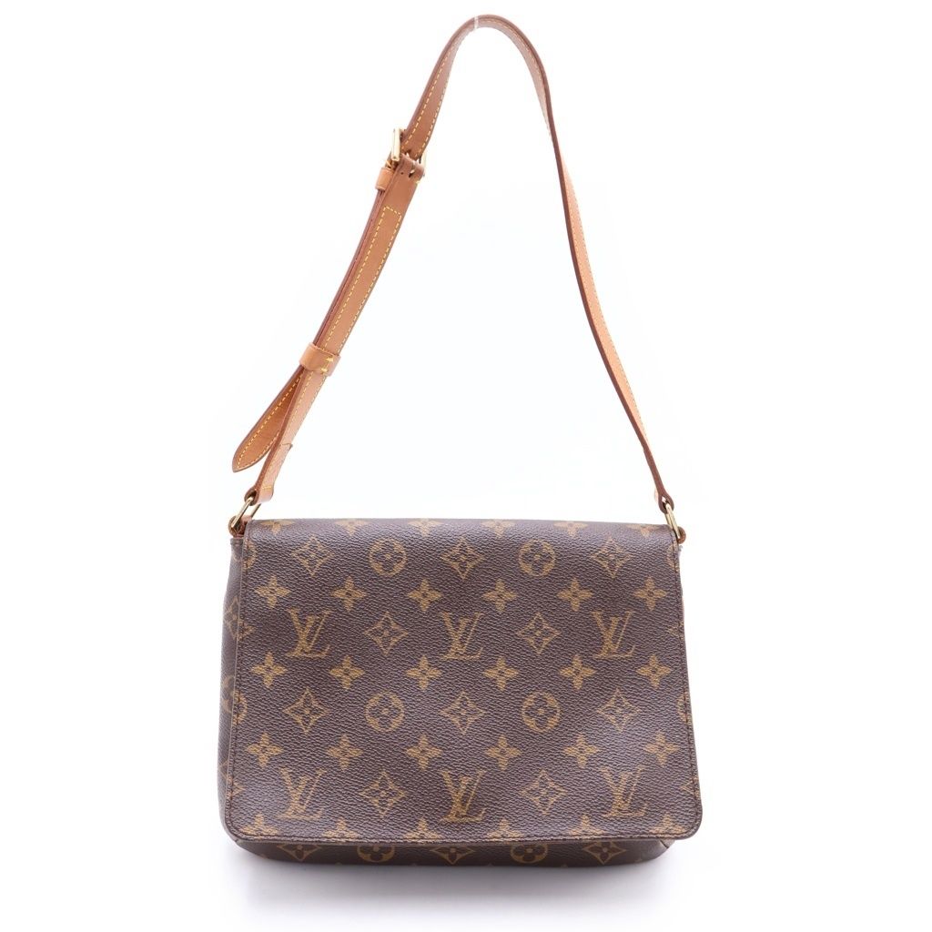LOUIS VUITTON (ルイヴィトン) モノグラム ミュゼットタンゴ PVC レザー ショルダーバッグ ブラウン M51257