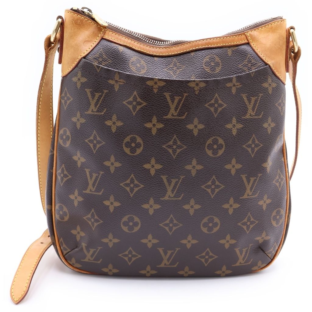 LOUIS VUITTON (ルイヴィトン) モノグラム オデオンPM ショルダーバッグ ブラウン レザー×PVC M56390 ゴールド金具