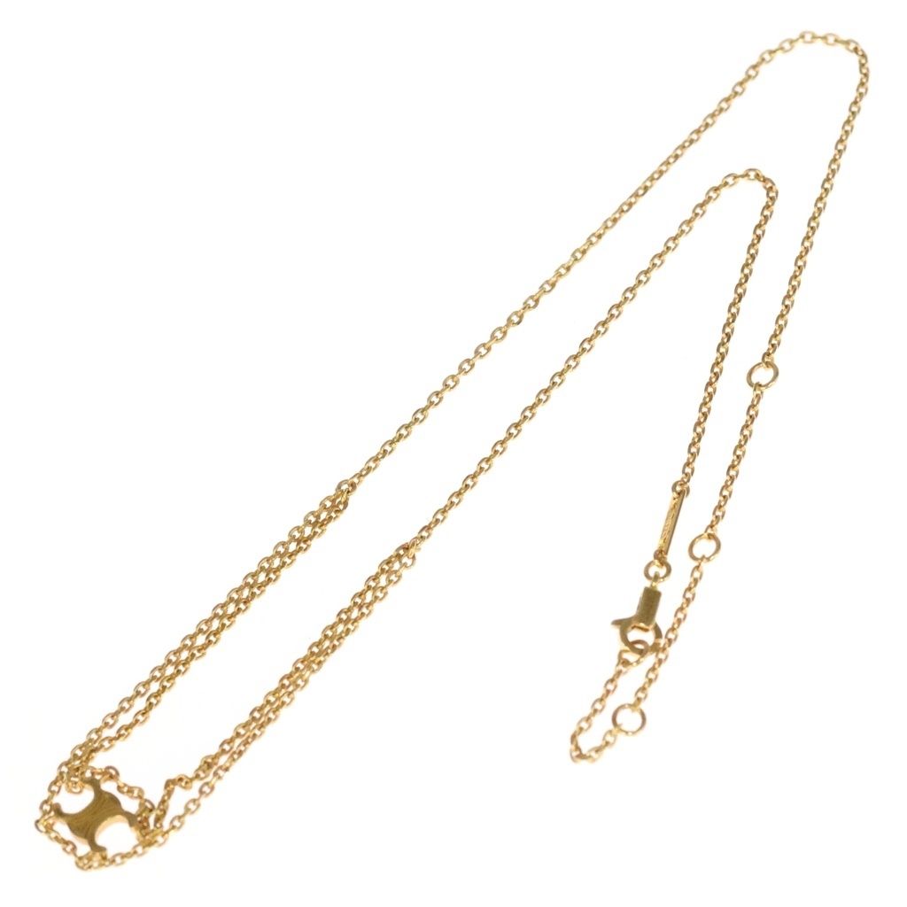 け*う様 CELINE セリーヌ トリオンフ 2連チェーン ネックレス GP ゴ CELINE (セリーヌ) トリオンフ 2連チェーン ネックレス GP ゴールド