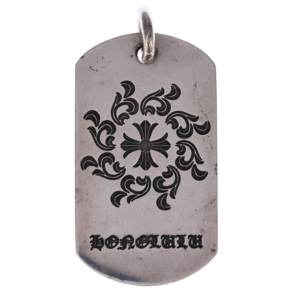 CHROME HEARTS (クロムハーツ) D TAG LRG LTD ホノルル限定 ラージドッグタグ ネックレストップ シルバー ‐