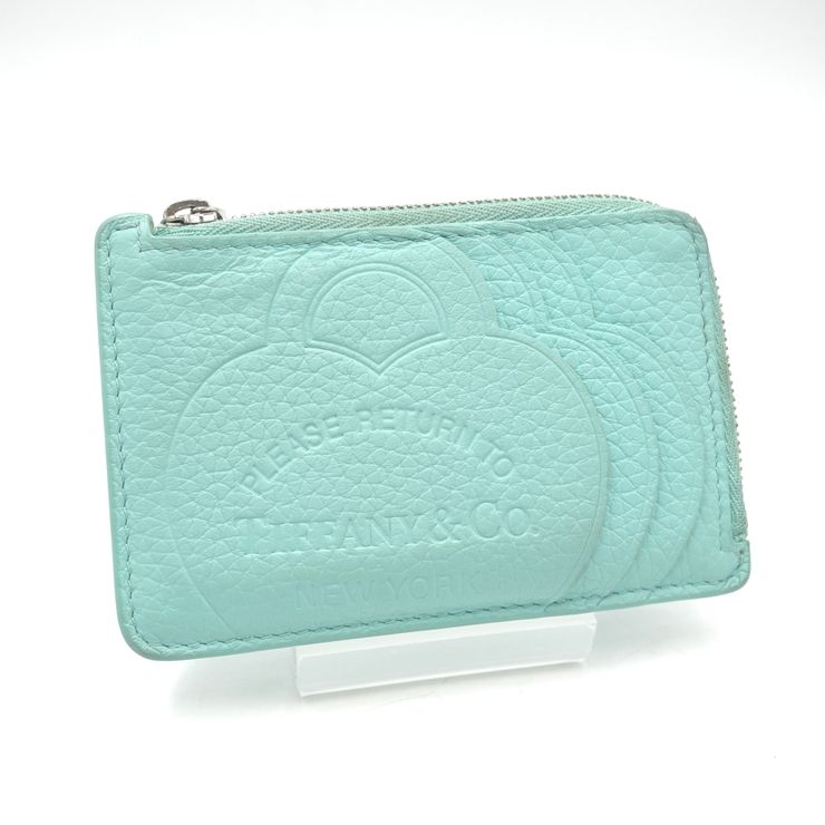 TIFFANY & Co.（ティファニー）リターン トゥ ティファニー カードケース コインケース フラグメントケース ティファニーブルー レザー レディース【中古】