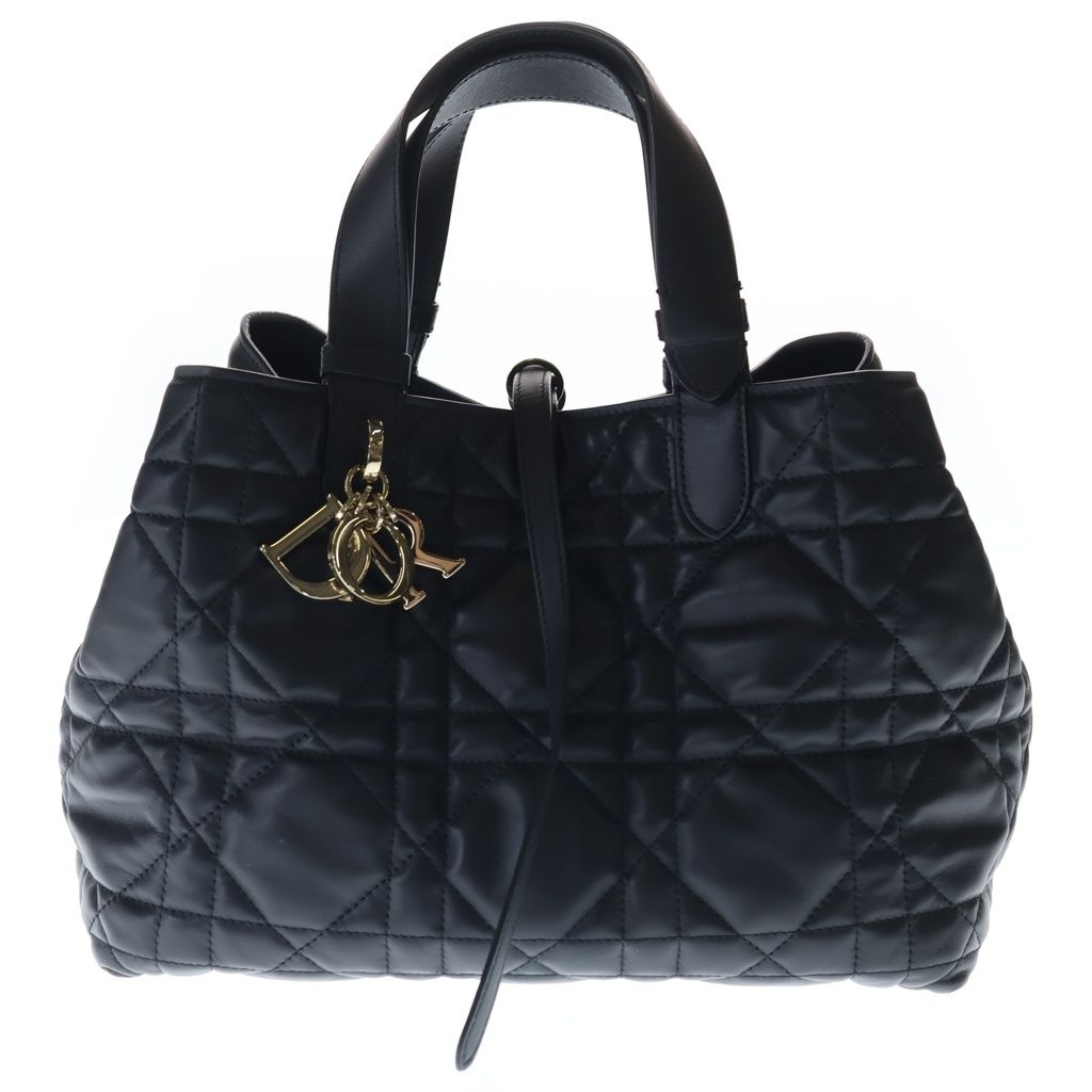 DIOR (ディオール) トゥジュール ミディアム ハンドバッグ ブラック レザー ゴールド金具