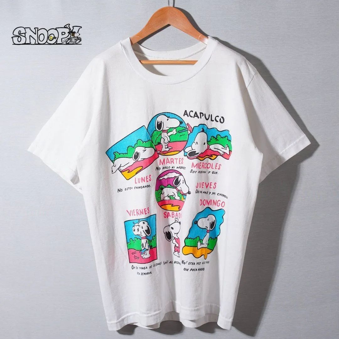 90s スヌーピー SNOOPY Tシャツ XL 相当 ホワイト ヴィンテージ