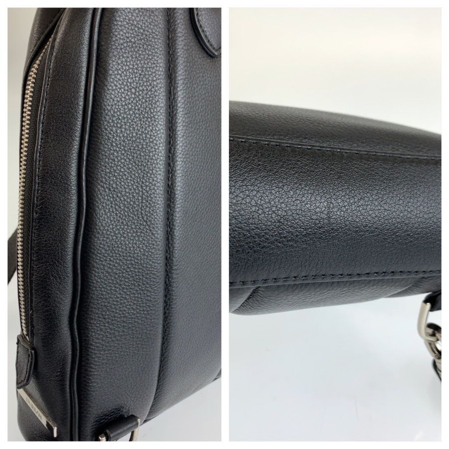美品 Durban ダーバン ブラック 黒 シルバー金具 レザー ボディバッグ