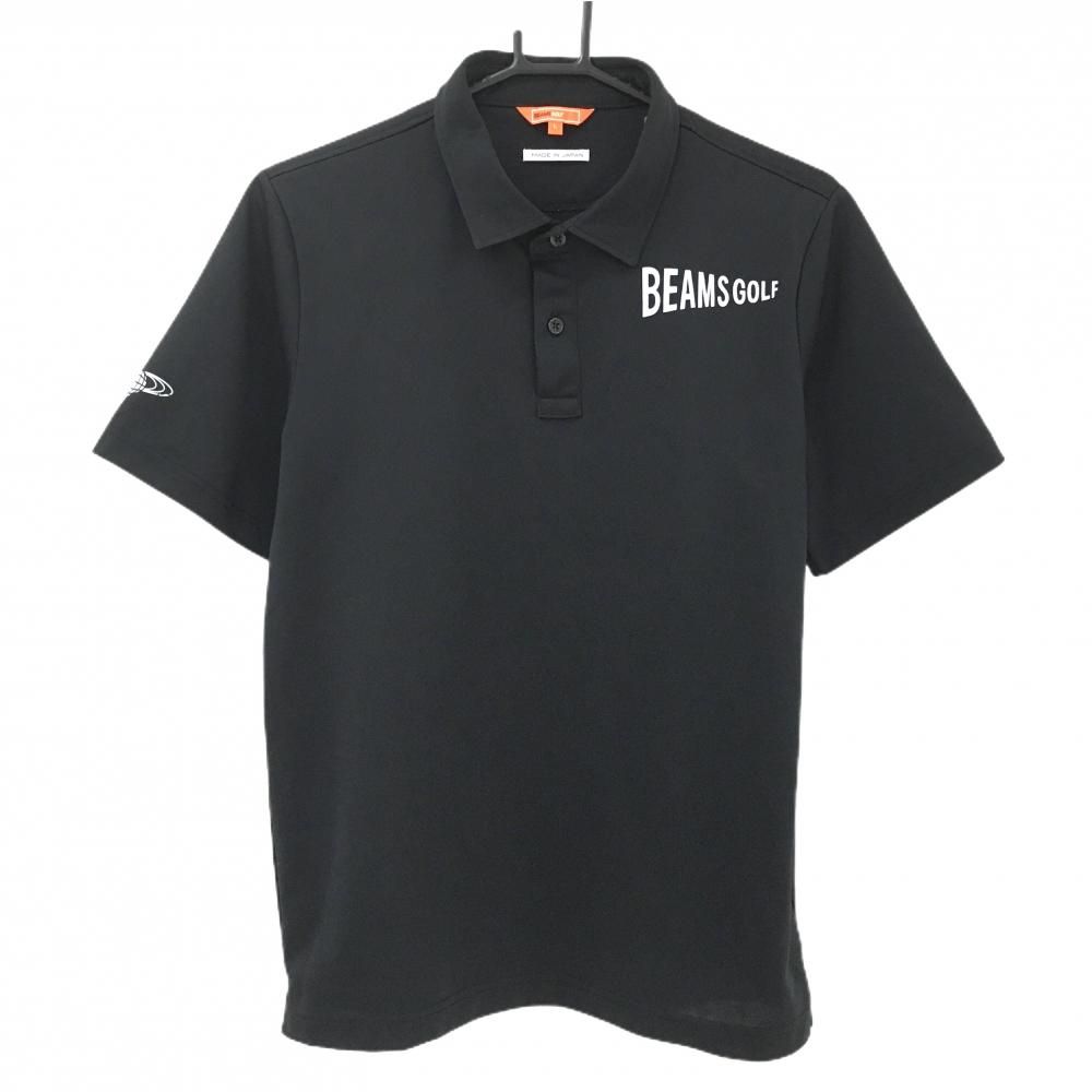 BEAMS GOLF ポロシャツ ブラック XLサイズ 新品未使用 超美品】ビームスゴルフ 半袖ポロシャツ 黒×グレー ロゴ刺しゅう 日本