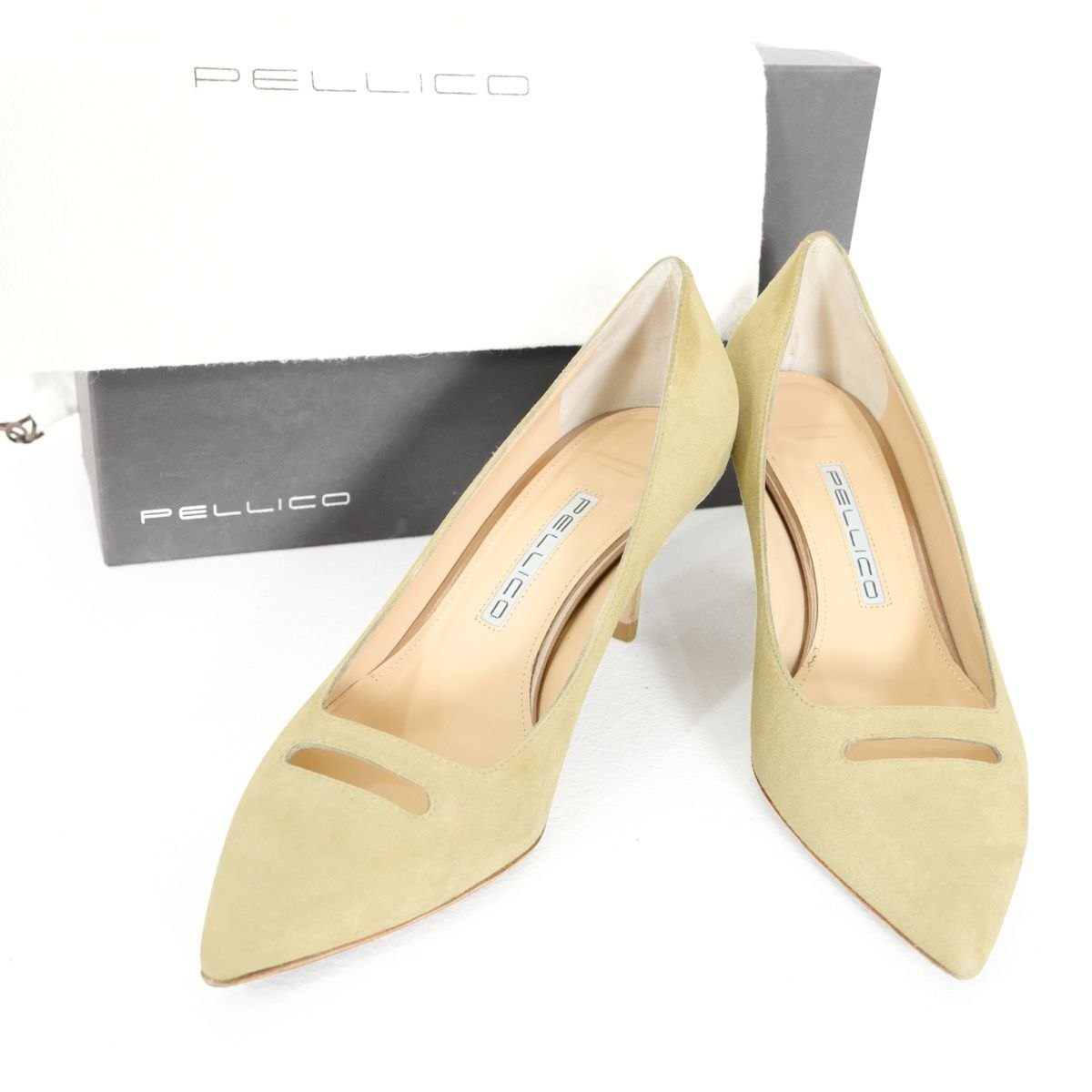 PELLICO ペリーコ ★ ANIMA スエード パンプス サイズ37 ベージュ系　*sh171 11,100円