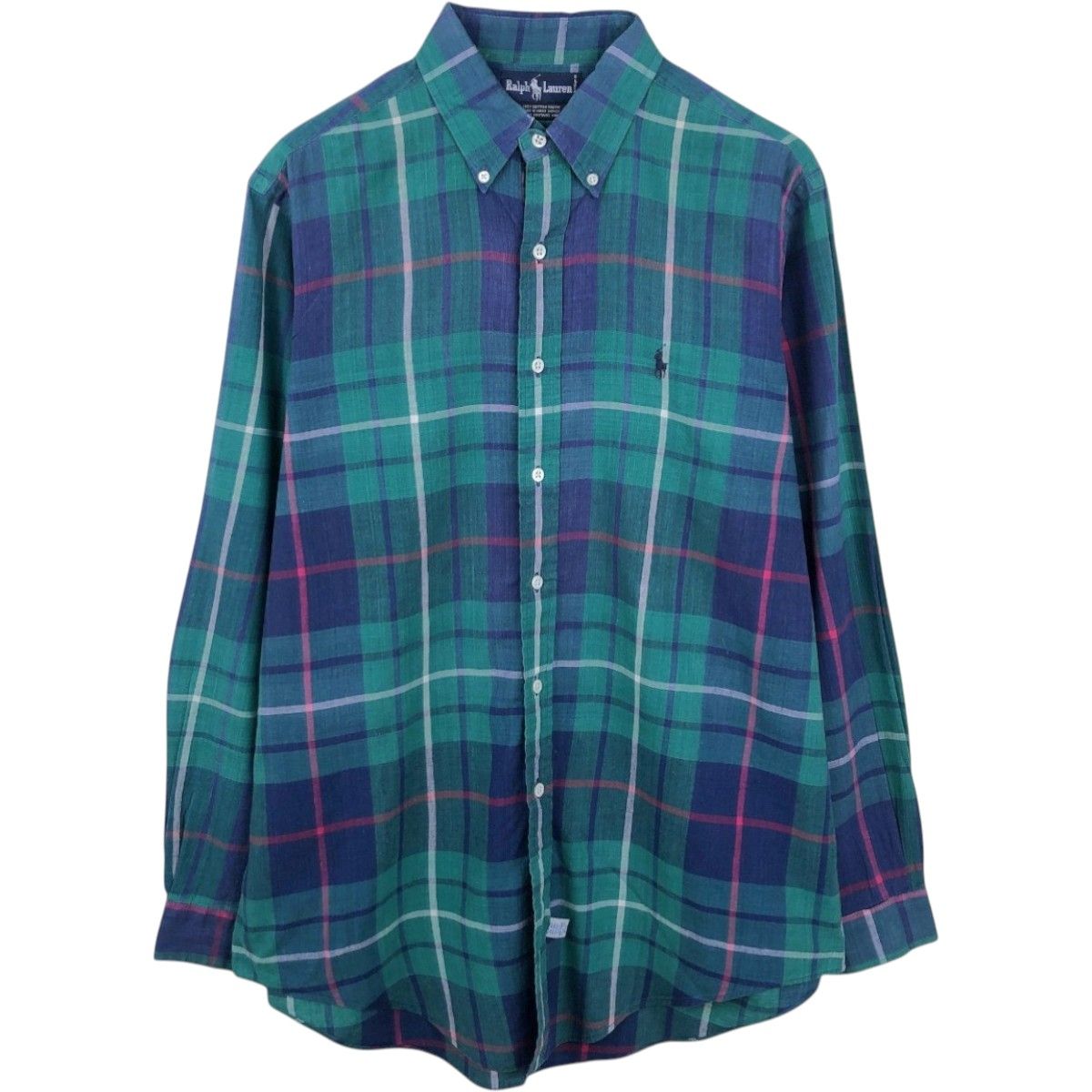 古着 ラルフローレン Ralph Lauren マドラスチェック 長袖 ボタンダウンチェックシャツ メンズL相当/eaa642830 6,103円