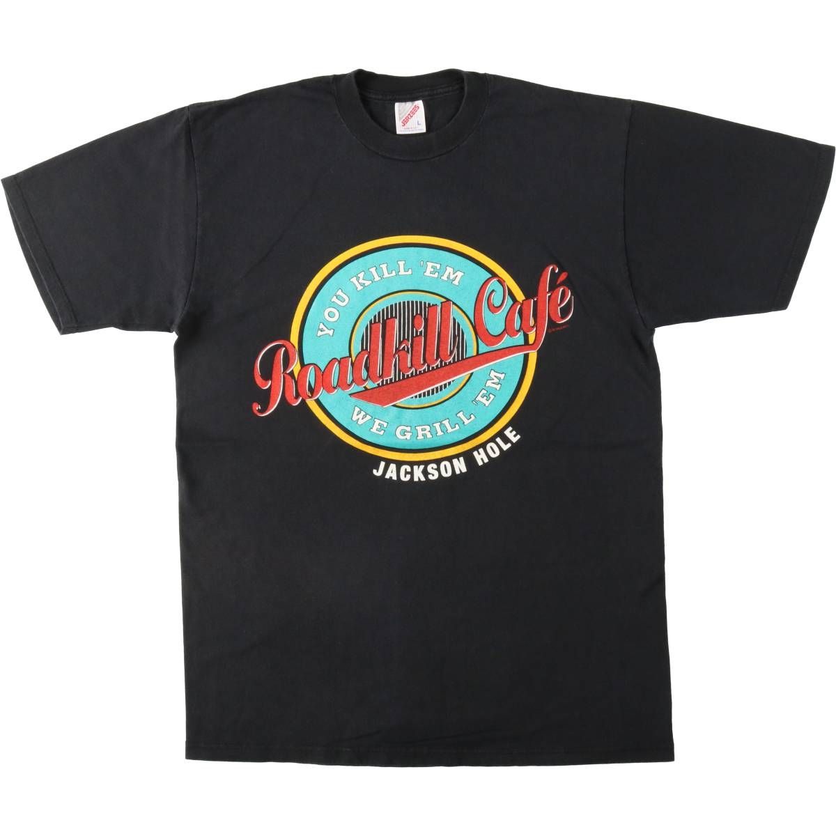 古着 90年代 ジャージーズ Jerzees ROADKILL CAFE ロードキルカフェ アドバタイジングTシャツ USA製 メンズL相当 ヴィンテージ/eaa658665
