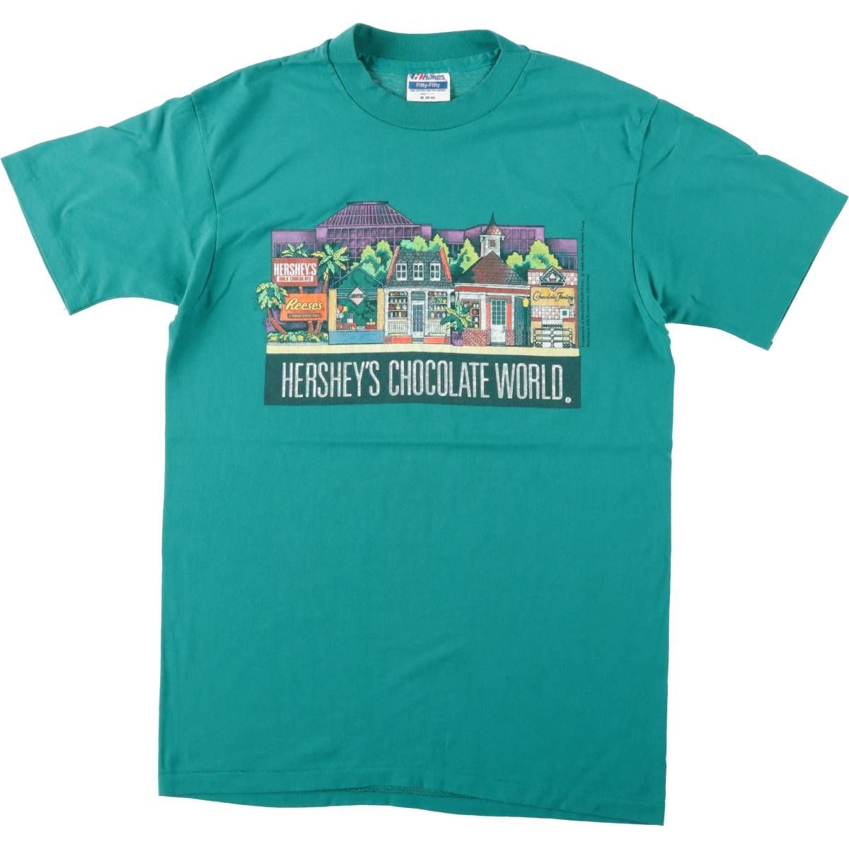 古着 80年代 ヘインズ Hanes FIFTY-FIFTY Hershey's Chocolate World ハーシーチョコレートワールド アドバタイジングTシャツ/eaa658659