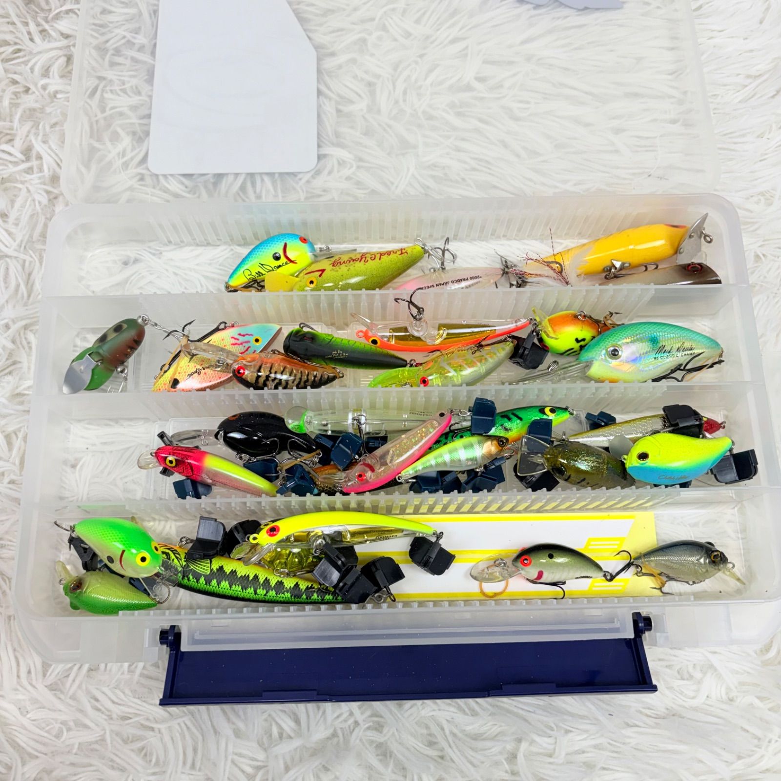 ルアー セット バス釣り プラグ ケース付き まとめ売り 釣り具 現状販売 Lure Lures Bait Fishing Tackle 長青色4